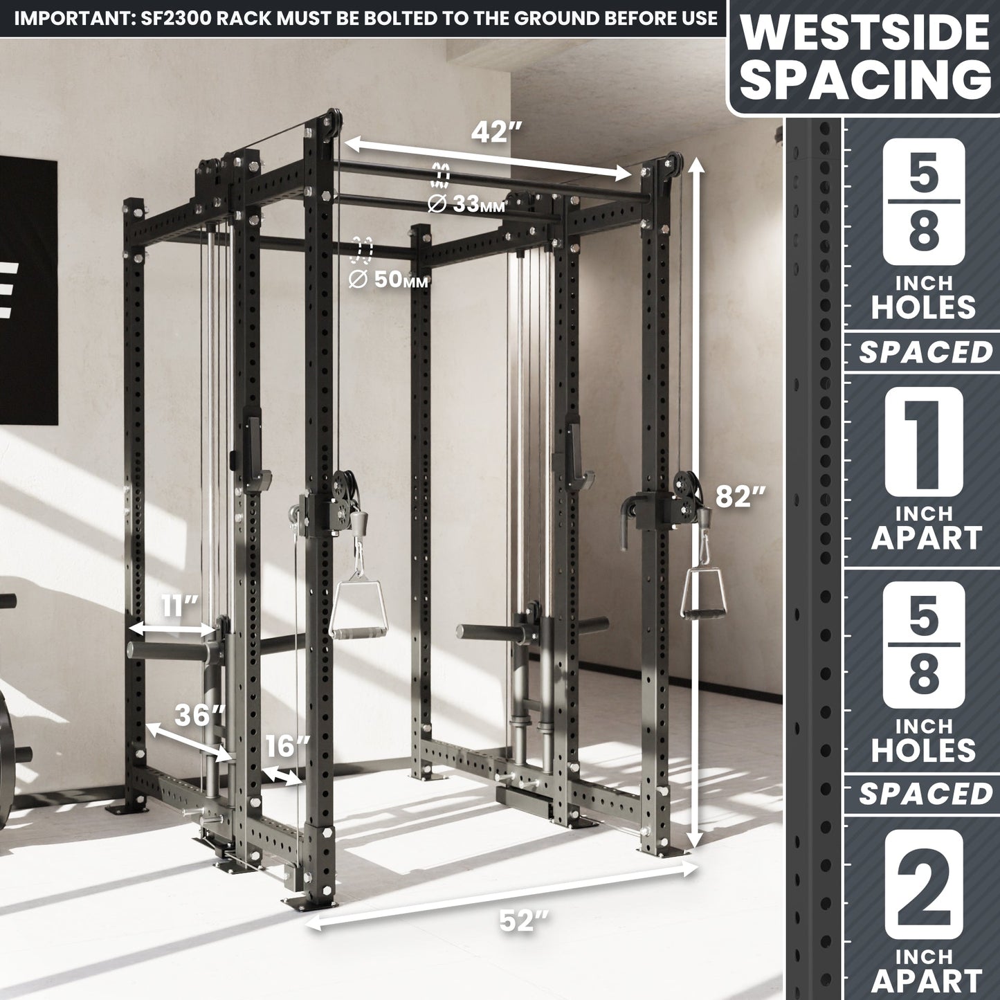 Synergee 2300 Series Power Cage with Plate Loaded Cable Cross Overs