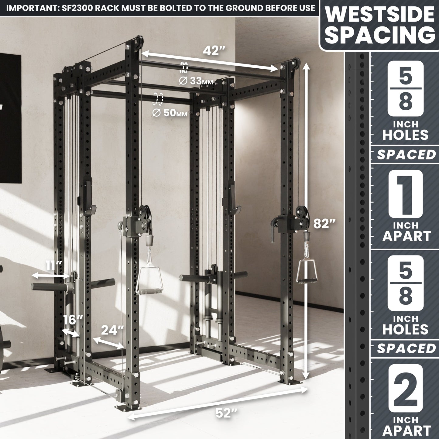 Synergee 2300 Series Power Cage with Plate Loaded Cable Cross Overs