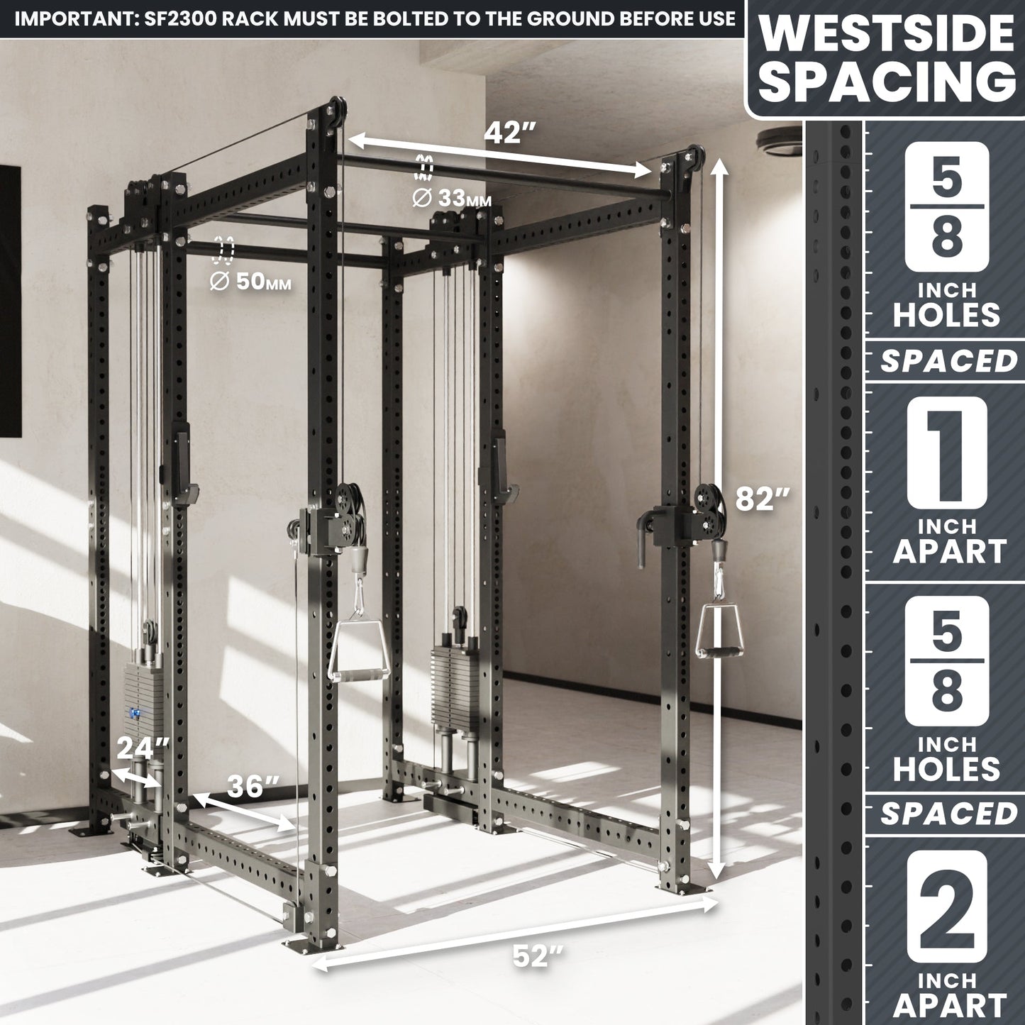 Synergee 2300 Series Power Cage with Synchronized Loaded Cable Cross Overs
