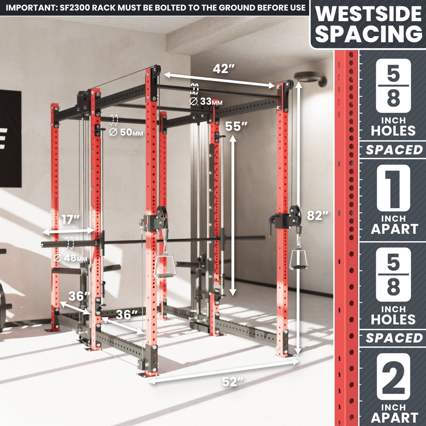 Synergee 2300 Series Power Cage with Plate Loaded Cable Cross Overs and Smith Machine