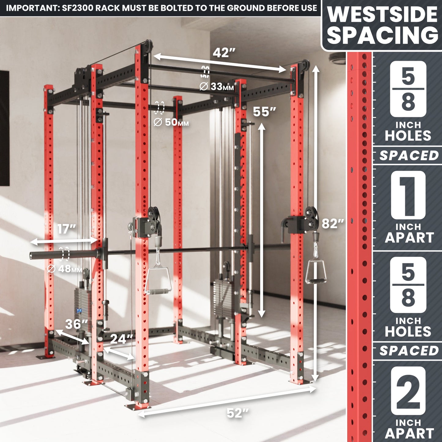 Synergee 2300 Series Power Cage with Synchronized Loaded Cable Cross Overs and Smith Machine