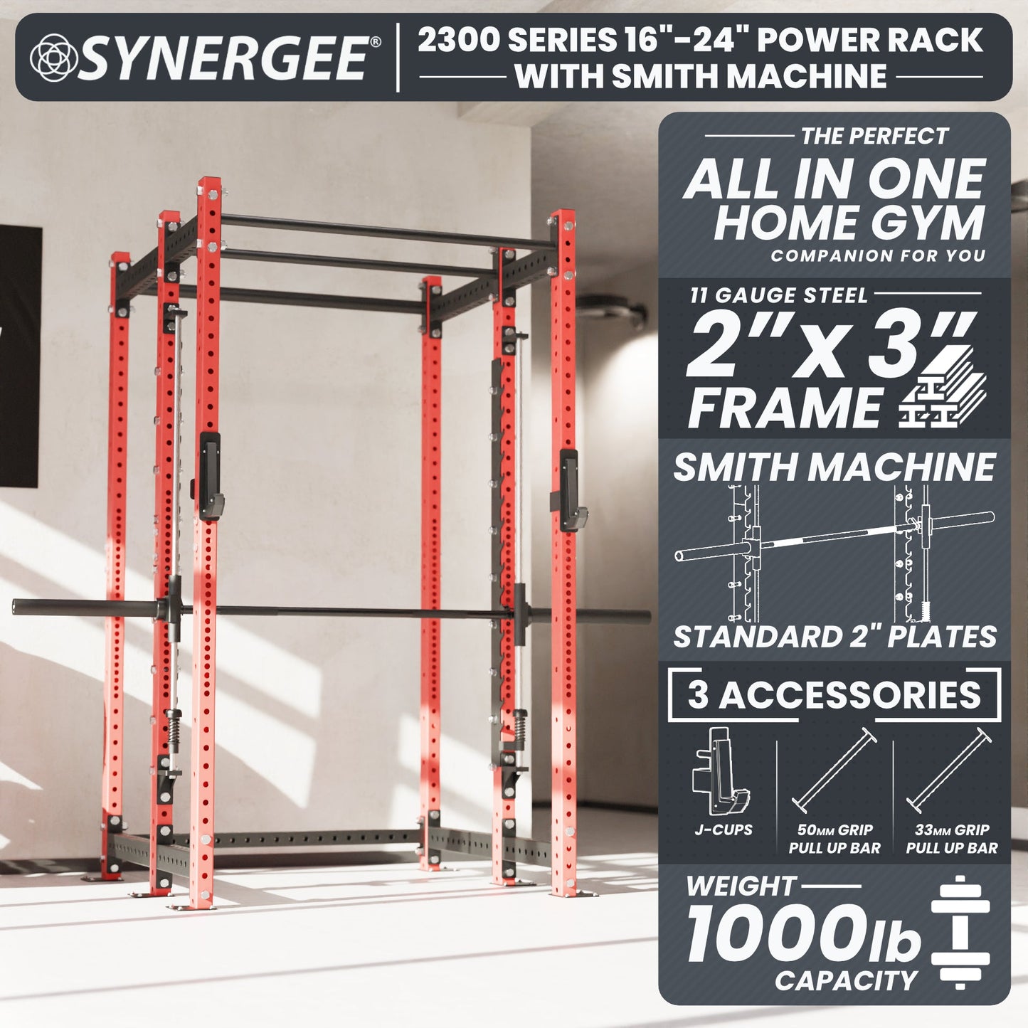 Synergee 2300 Series Power Cage with Smith Machine