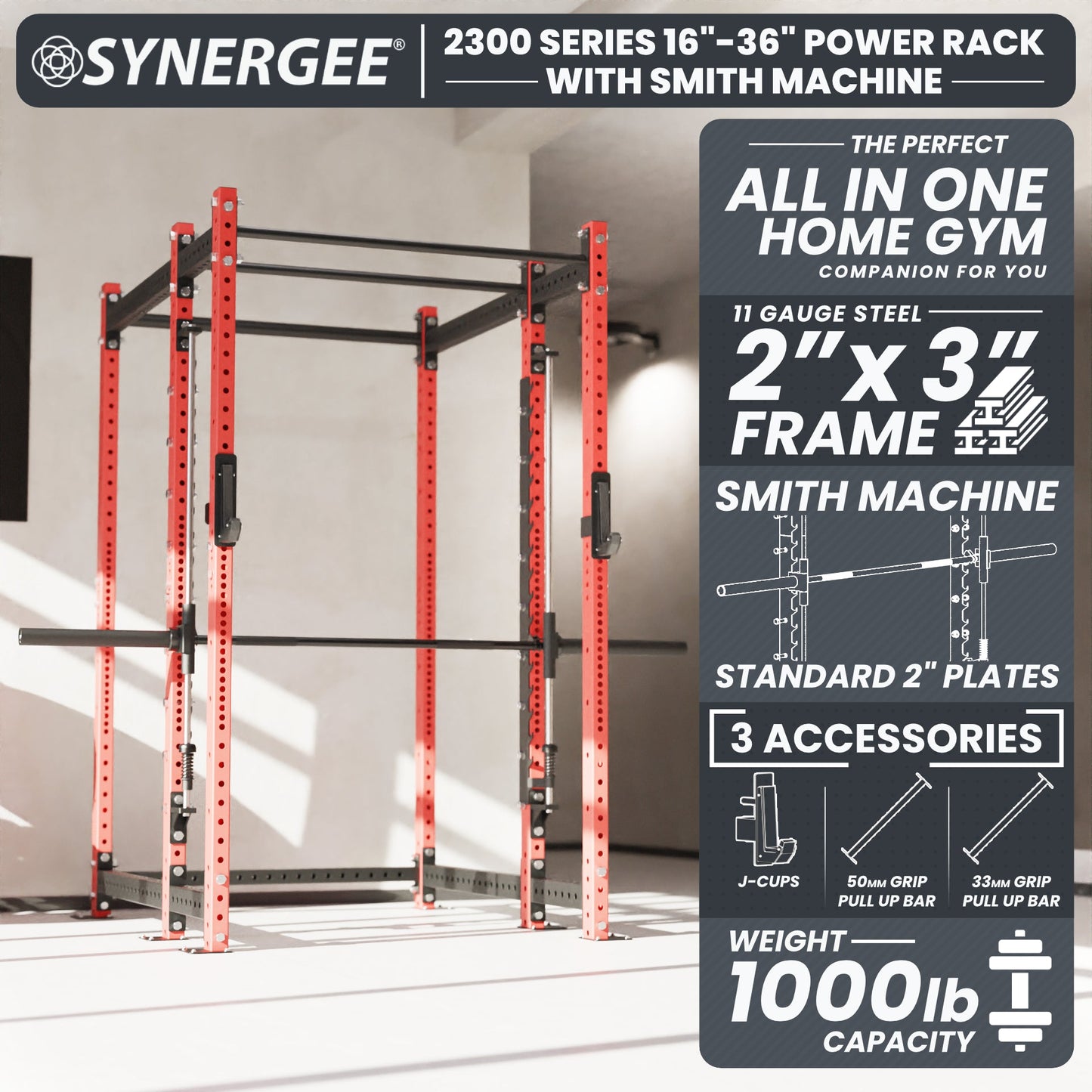 Synergee 2300 Series Power Cage with Smith Machine