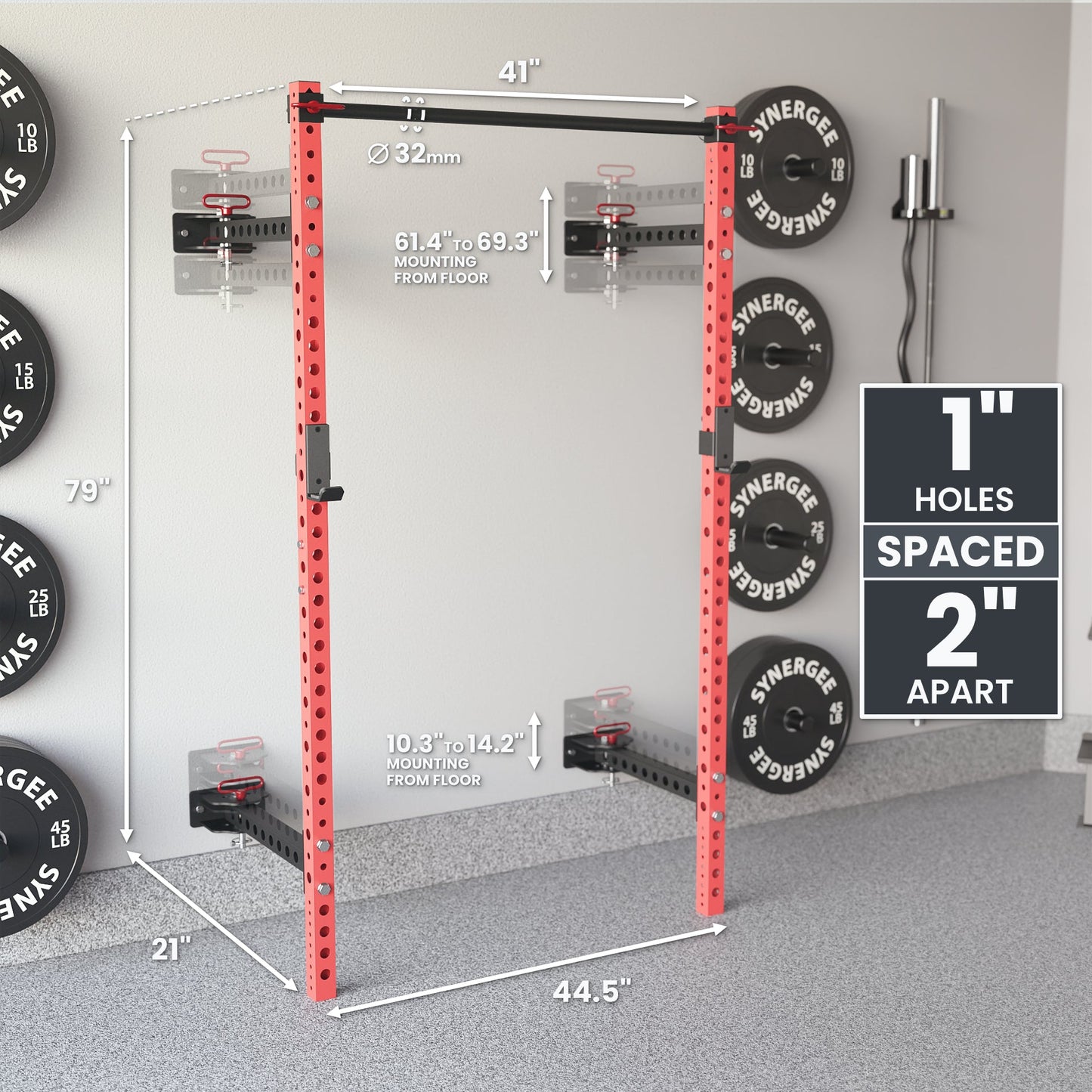 Synergee 2200 Series Folding Squat Rack