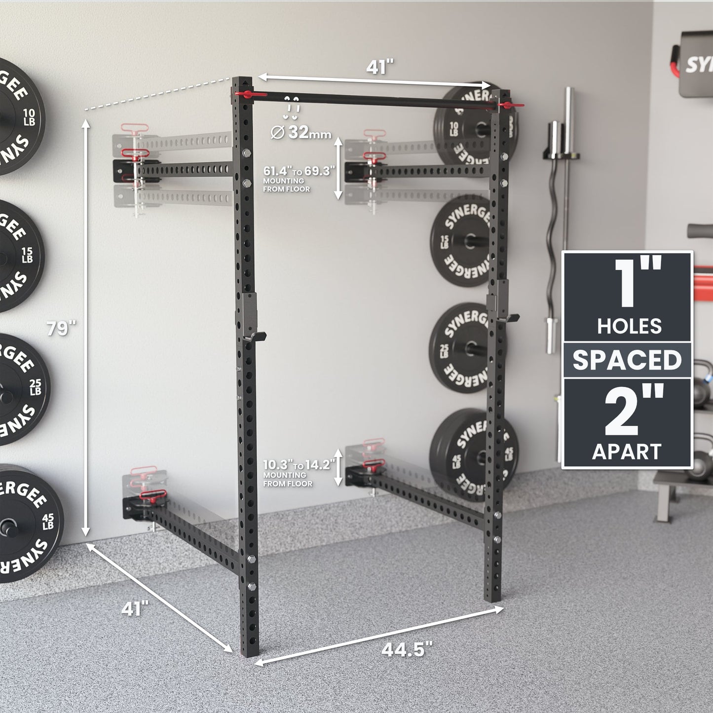 Synergee 2200 Series Folding Squat Rack