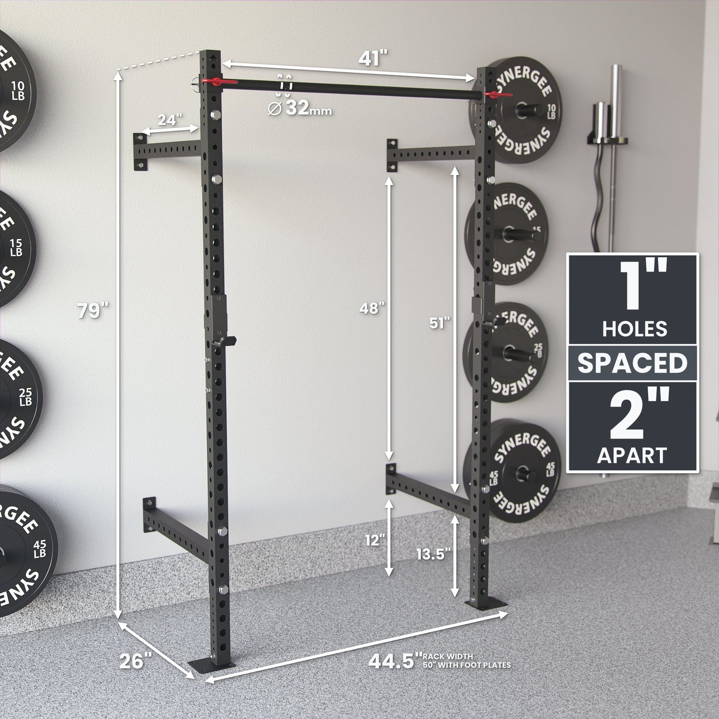 Synergee 2200 Series Wall Mounted Squat Rack