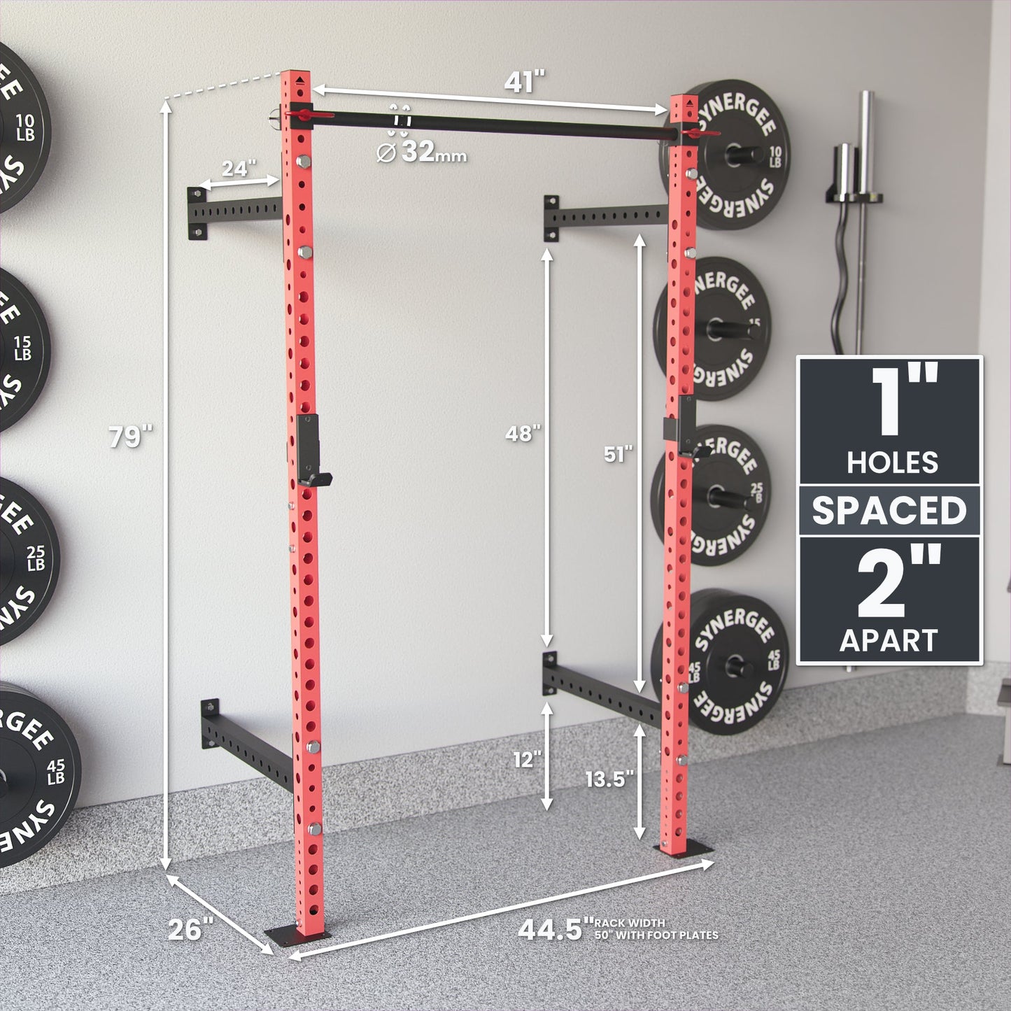 Synergee 2200 Series Wall Mounted Squat Rack