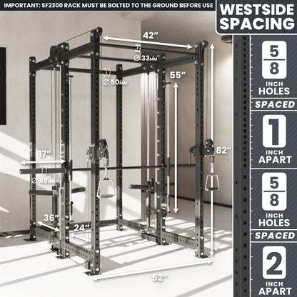 Synergee 2300 Series Power Cage with Plate Loaded Cable Cross Overs and Smith Machine
