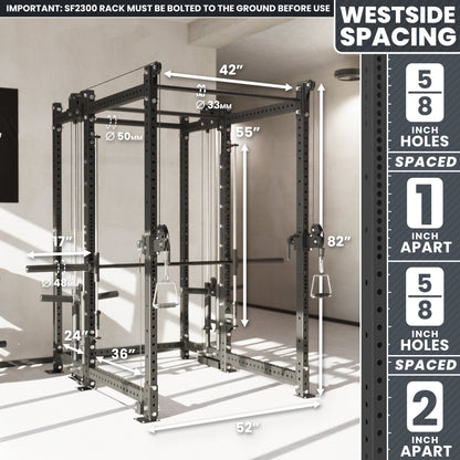 Synergee 2300 Series Power Cage with Plate Loaded Cable Cross Overs and Smith Machine
