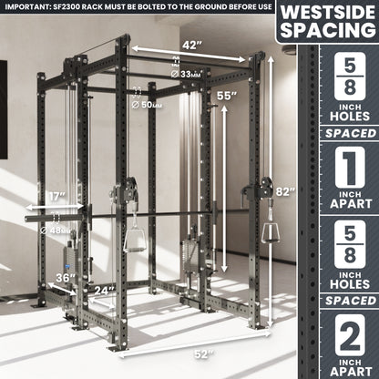 Synergee 2300 Series Power Cage with Synchronized Loaded Cable Cross Overs and Smith Machine