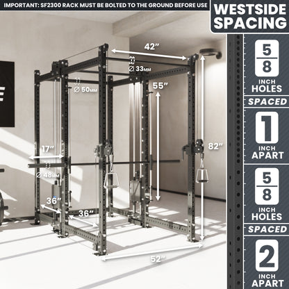 Synergee 2300 Series Power Cage with Synchronized Loaded Cable Cross Overs and Smith Machine