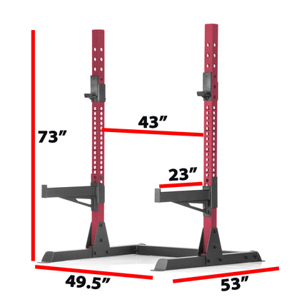 Squat Rack Bench Press with Adjustable Safety Spotters